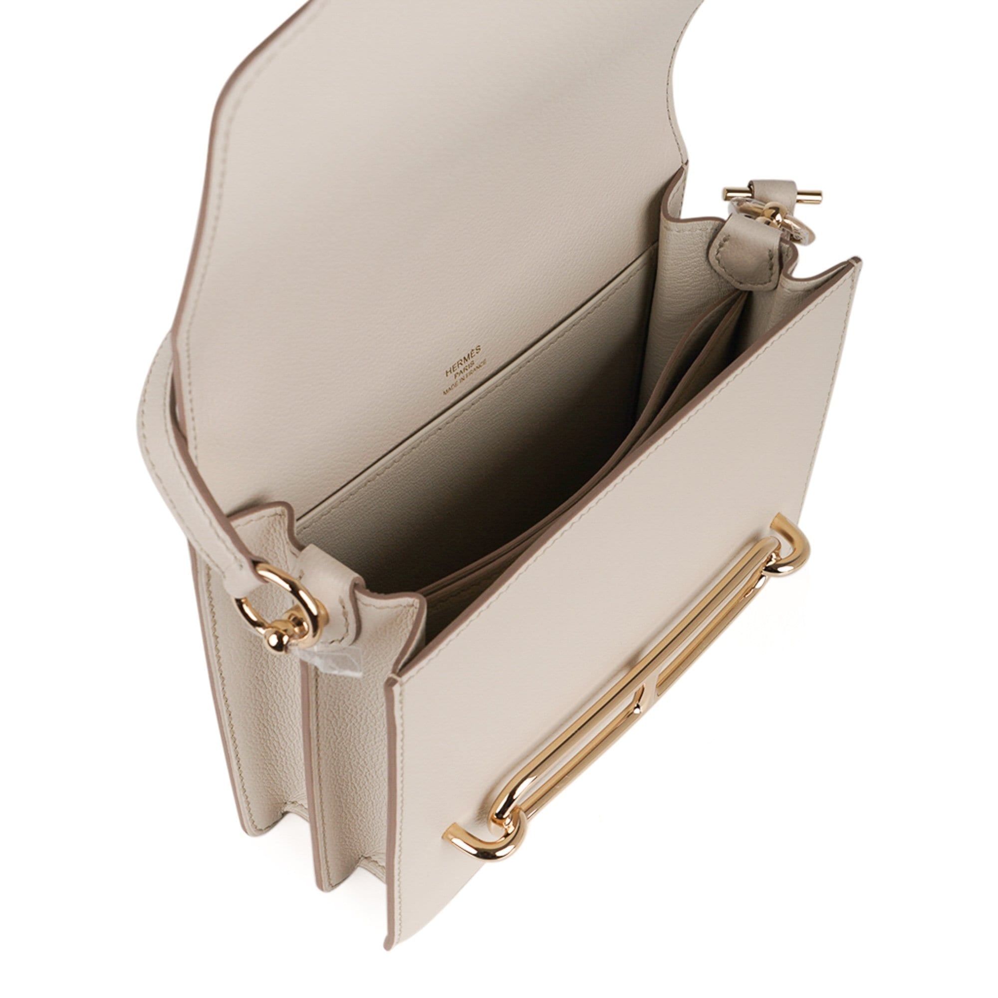 Mini Roulis Bag Beton Permabrass Hardware Evercolor Leather New w/Box