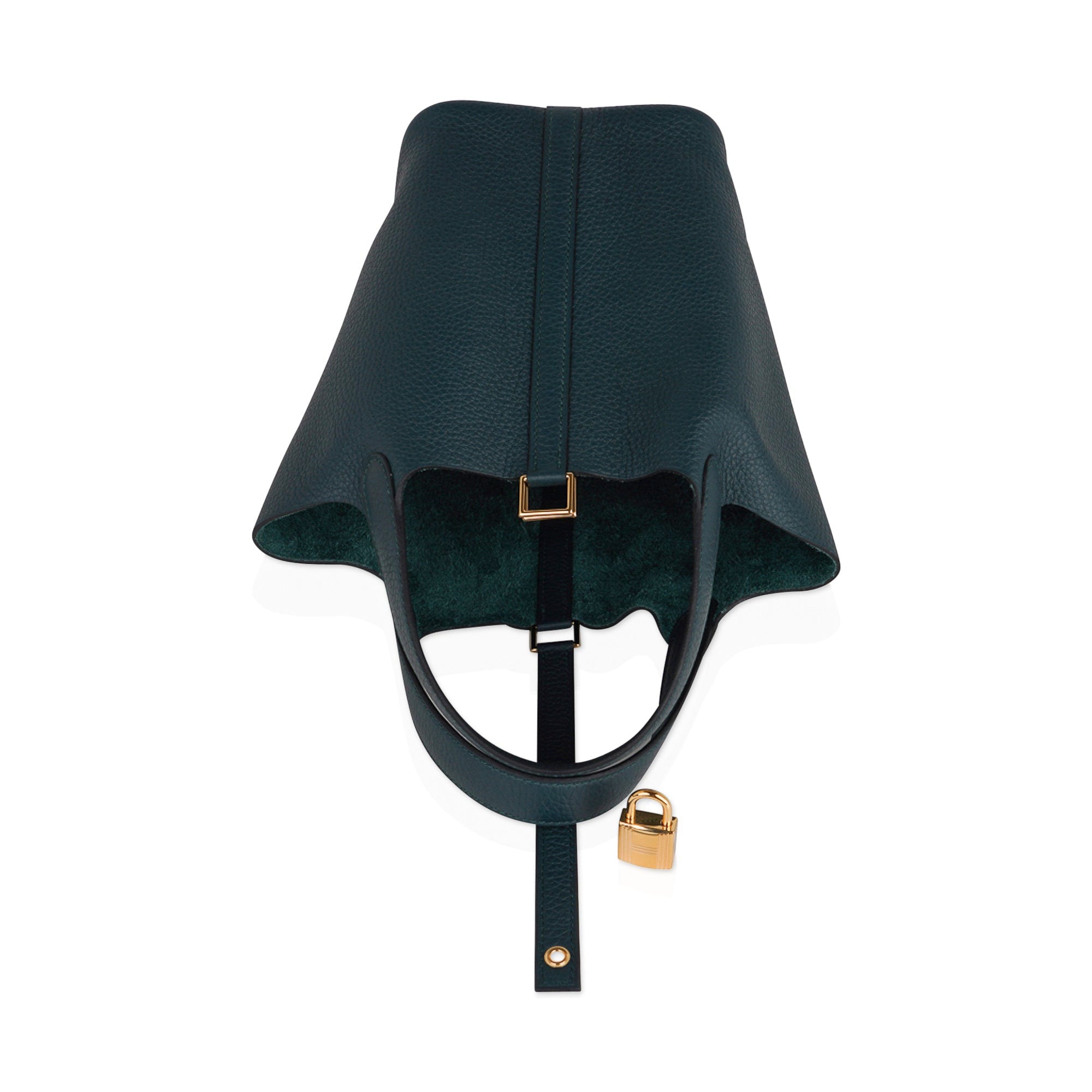 Lock 18 Bag Vert Cypress Gold Hardware Clemence Leather