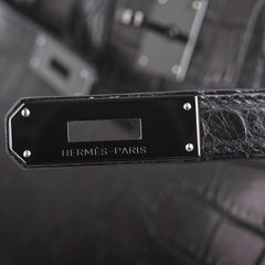 Birkin 35 Bag So Black Limited Edition Matte Black Alligator