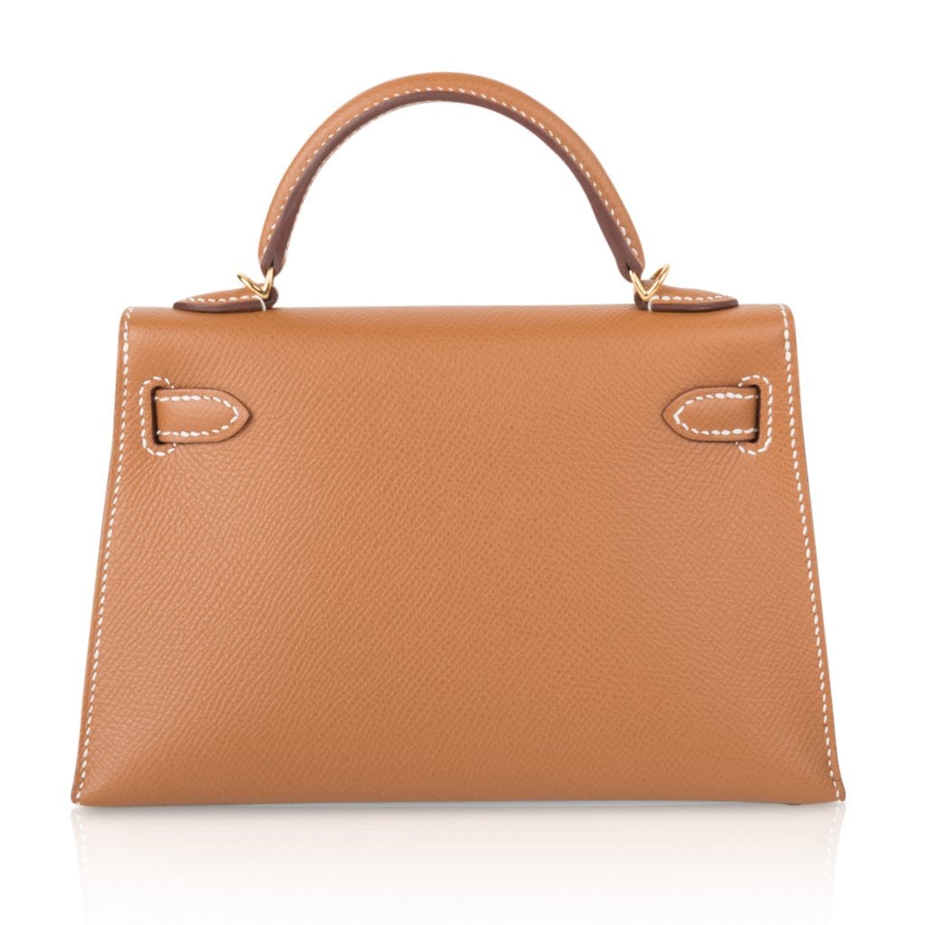 Mini Kelly 20 Bag Sellier Gold Epsom Leather with Gold Hardware