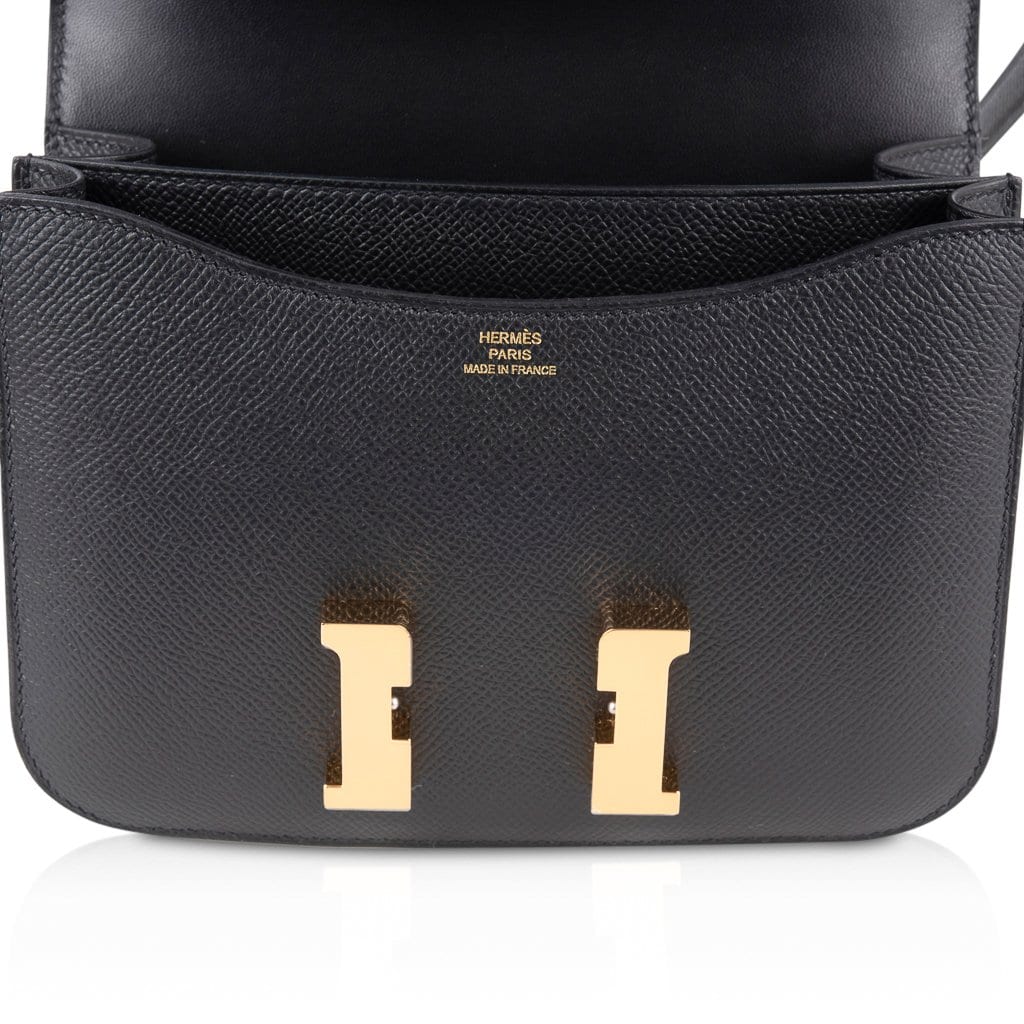 Constance Bag 18 Black Epsom Gold Hardware New w/ Box