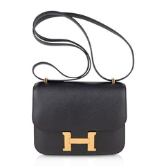 Constance Bag 18 Black Epsom Gold Hardware New w/ Box
