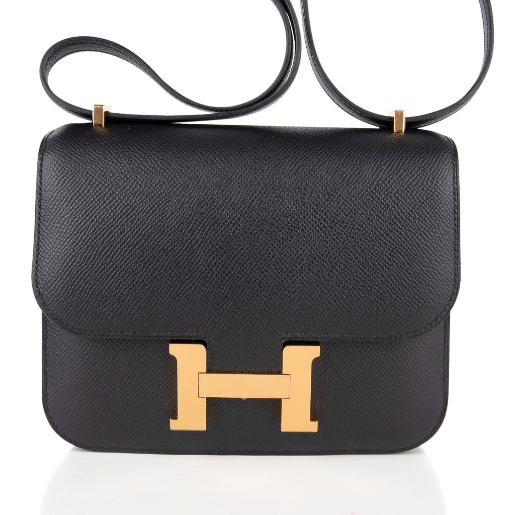 Constance Bag 18 Black Epsom Gold Hardware New w/ Box