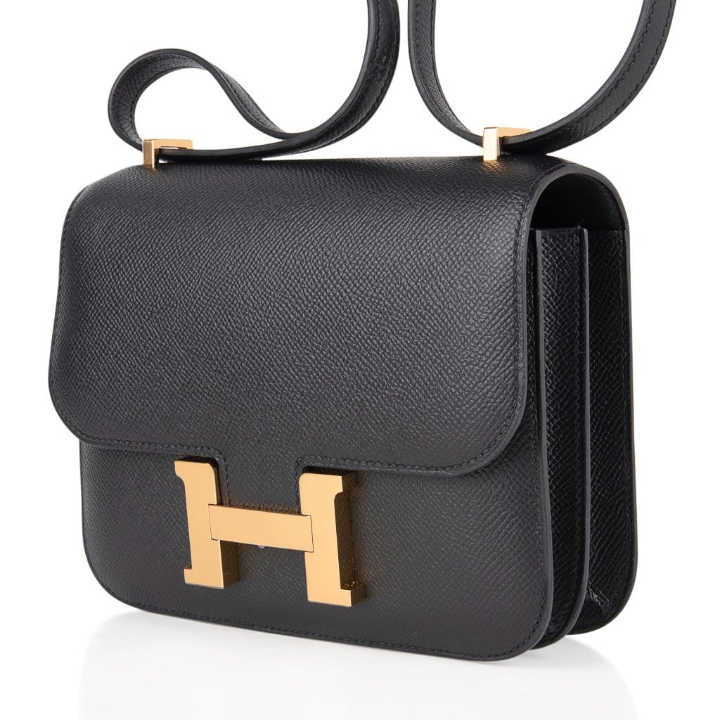 Constance Bag 18 Black Epsom Gold Hardware New w/ Box