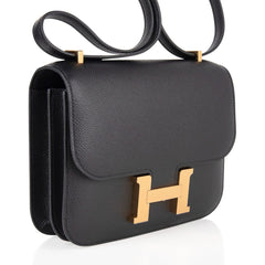 Constance Bag 18 Black Epsom Gold Hardware New w/ Box