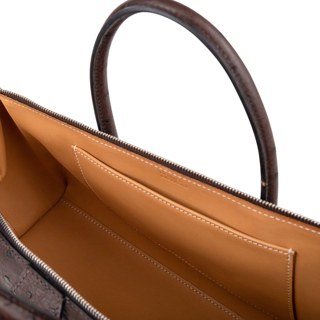Limited Edition Bombay 27 Bag Marron Fonce Ostrich Small Model