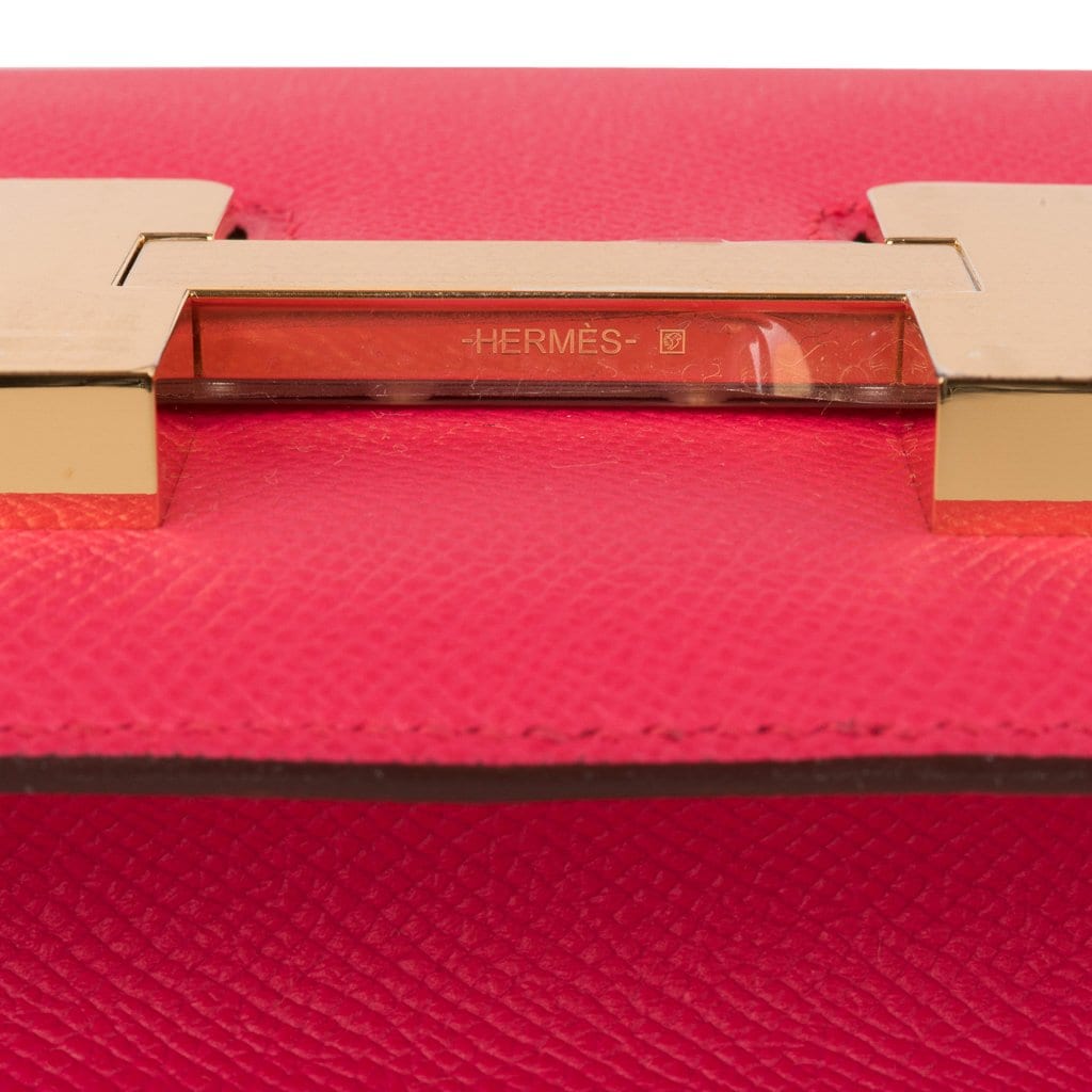 Constance 24 Bag Rose Extreme Epsom Leather Gold Hardware New w/ Box