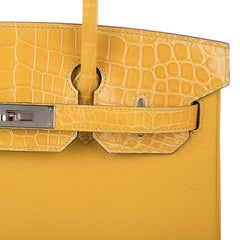 Birkin Touch 30 Bag Jaune Ambre  Crocodile / Togo Limited Edition