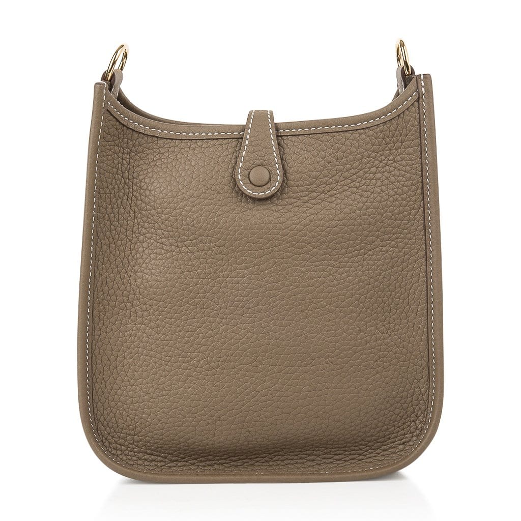Mini Evelyne TPM Etoupe Clemence Leather Navy Strap Gold Hardware