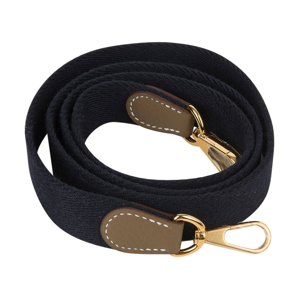 Mini Evelyne TPM Etoupe Clemence Leather Navy Strap Gold Hardware