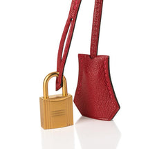 Birkin HSS 25 Bag Noir / Rouge Casaque Chevre Brushed Gold Hardware