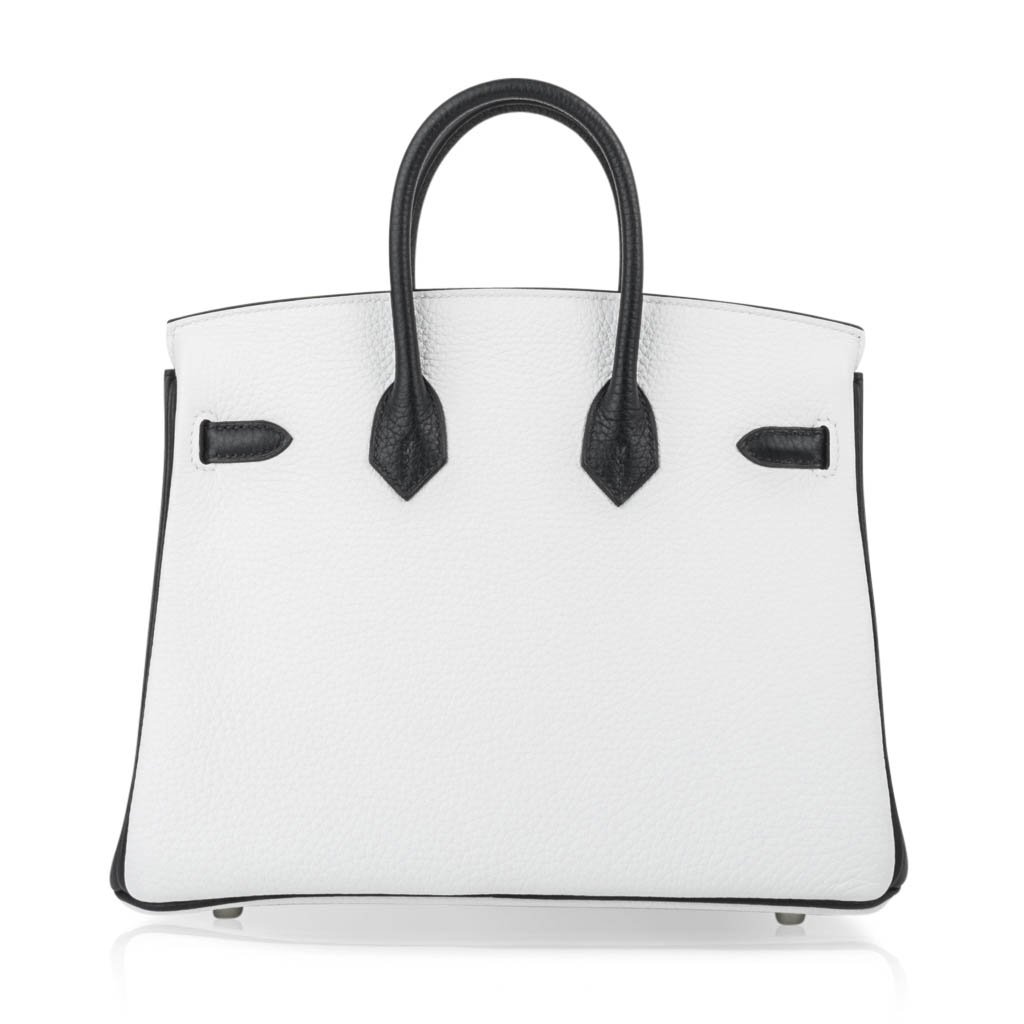 Birkin HSS 25 Bag White w/ Black Brushed Palladium Hardware