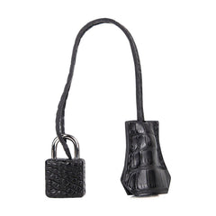 Birkin 25 HSS Bag Gris Perle / Black Matte Alligator Palladium Hardware