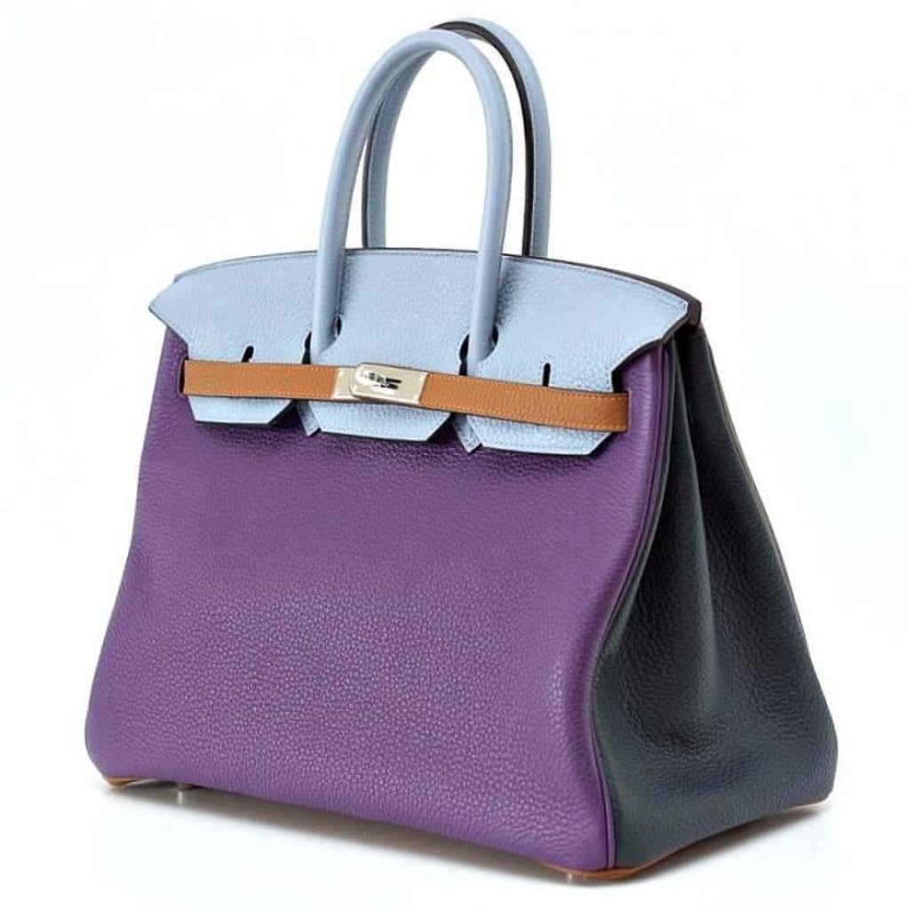Birkin 35 Bag Arlequin Limited Edition Clemence Palladium