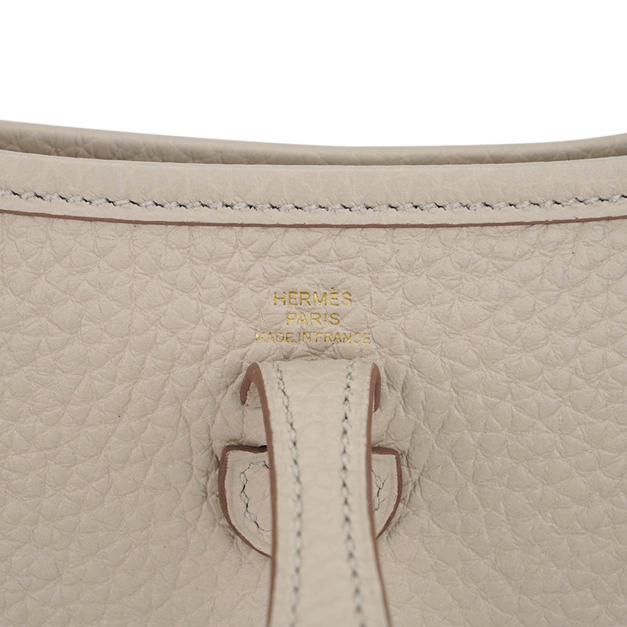 Mini Evelyne TPM Bag Beton Clemence Leather with Gold Hardware