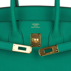 Birkin 25 Bag Vert Vertigo Swift Gold Hardware