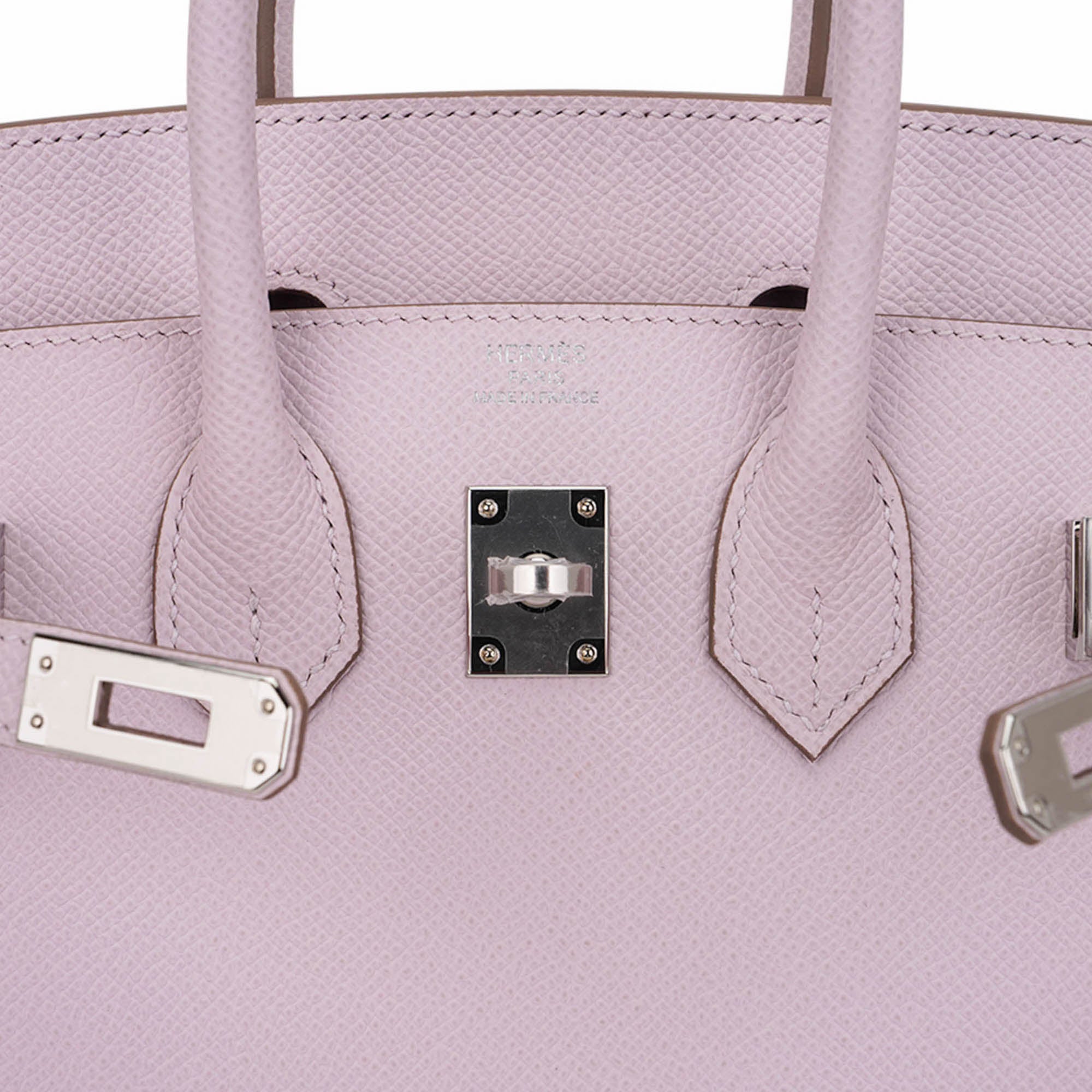 Birkin 25 Bag Sellier Mauve Pale Epsom Leather with Palladium Hardware