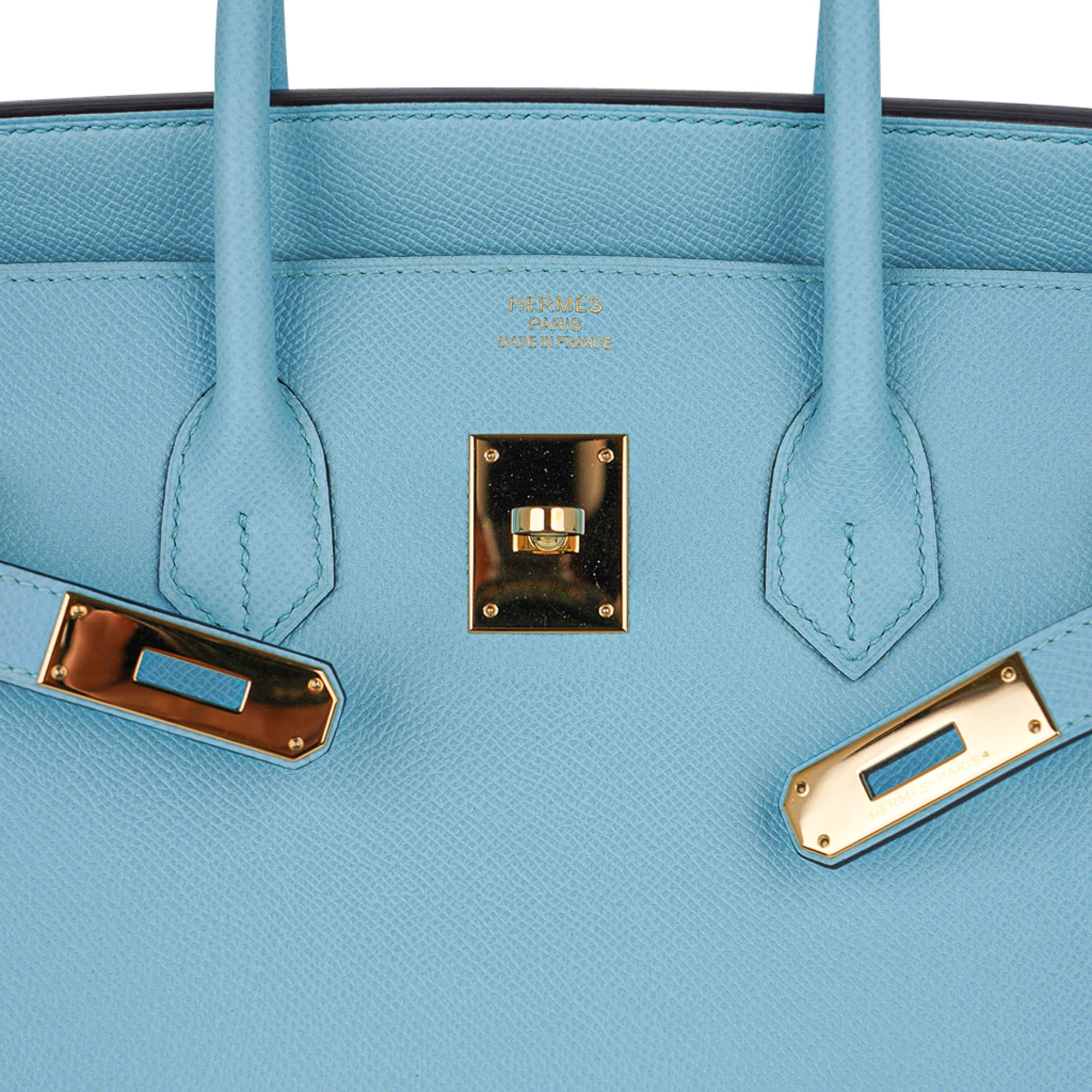 Birkin 35 Bag Blue Atoll Gold Hardware Epsom Leather