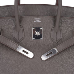Birkin 35 Bag Etain Clemence Leather with Palladium Hardware
