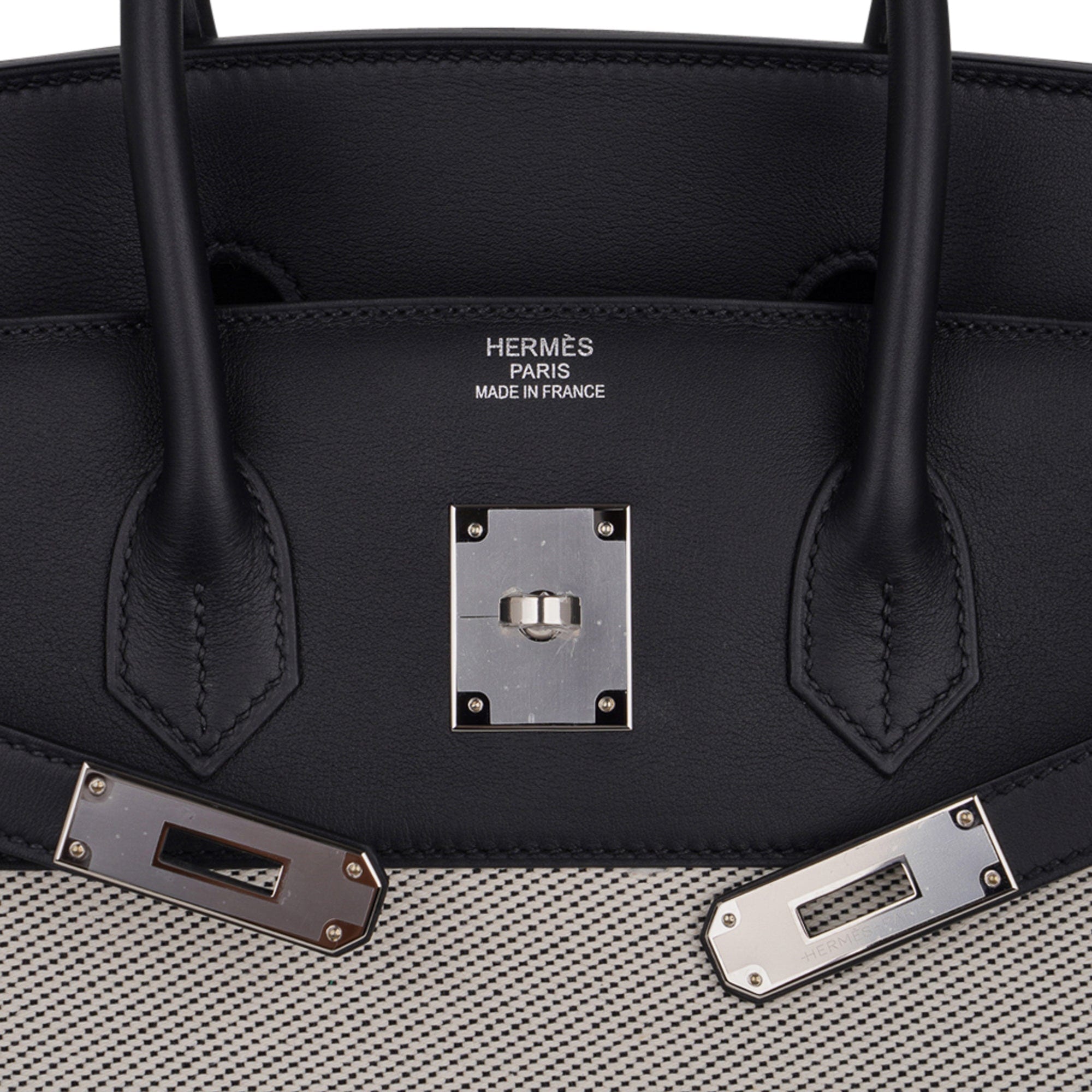 Birkin Fray Fray 35 Bag Black Swift Leather / Toile Limited Edition