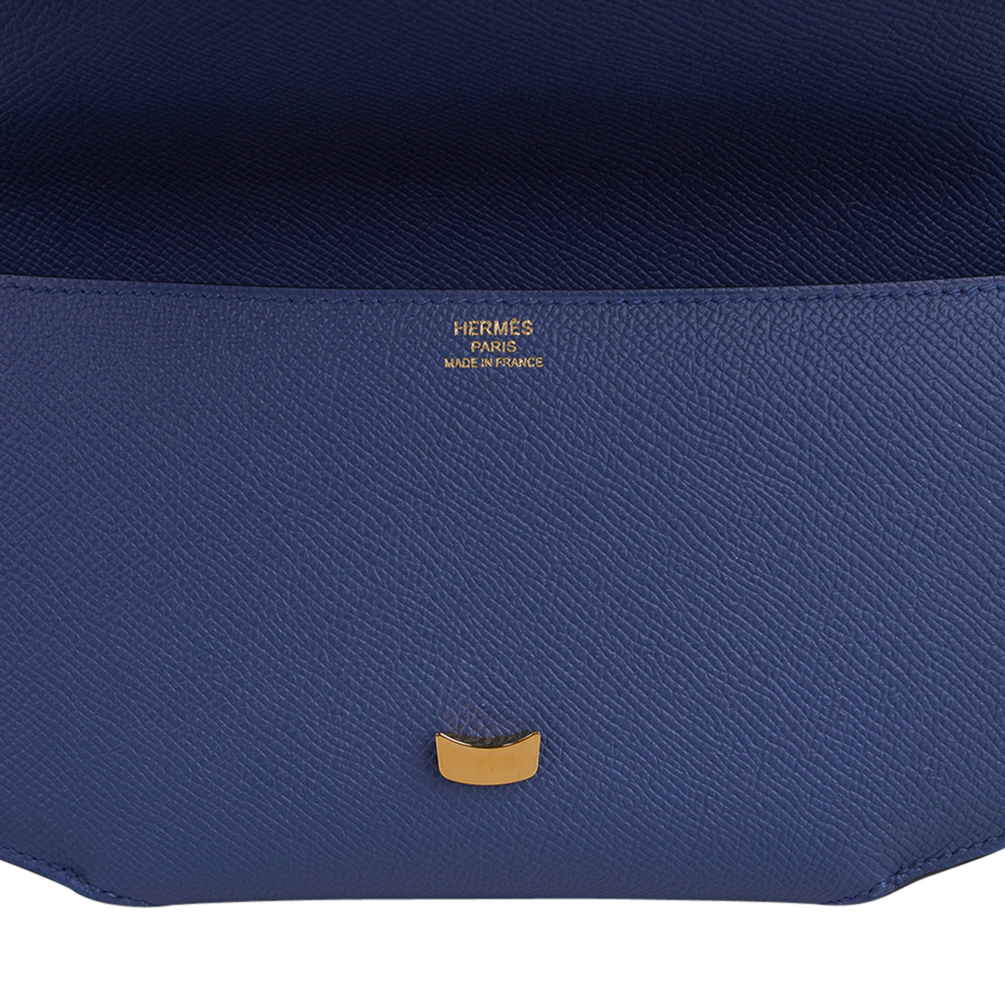 Cherche Midi 22 Blue Agate Gold Hardware Epsom Leather Clutch Limited EditionBag