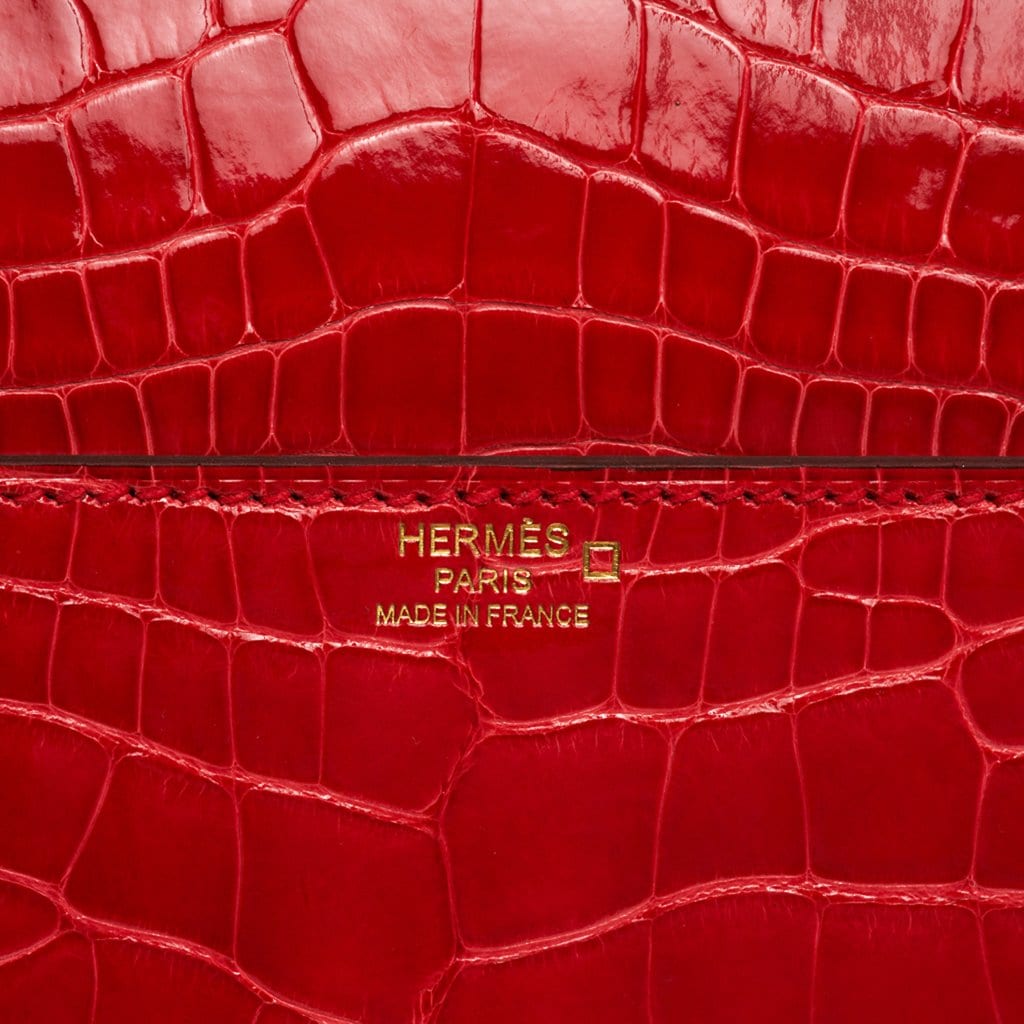 Cinhetic Bag Rouge de Coeur Shiny Alligator Permabrass Hardware New w/Box