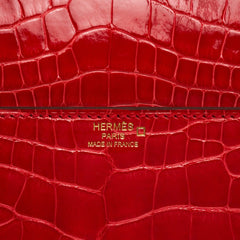 Cinhetic Bag Rouge de Coeur Shiny Alligator Permabrass Hardware New w/Box