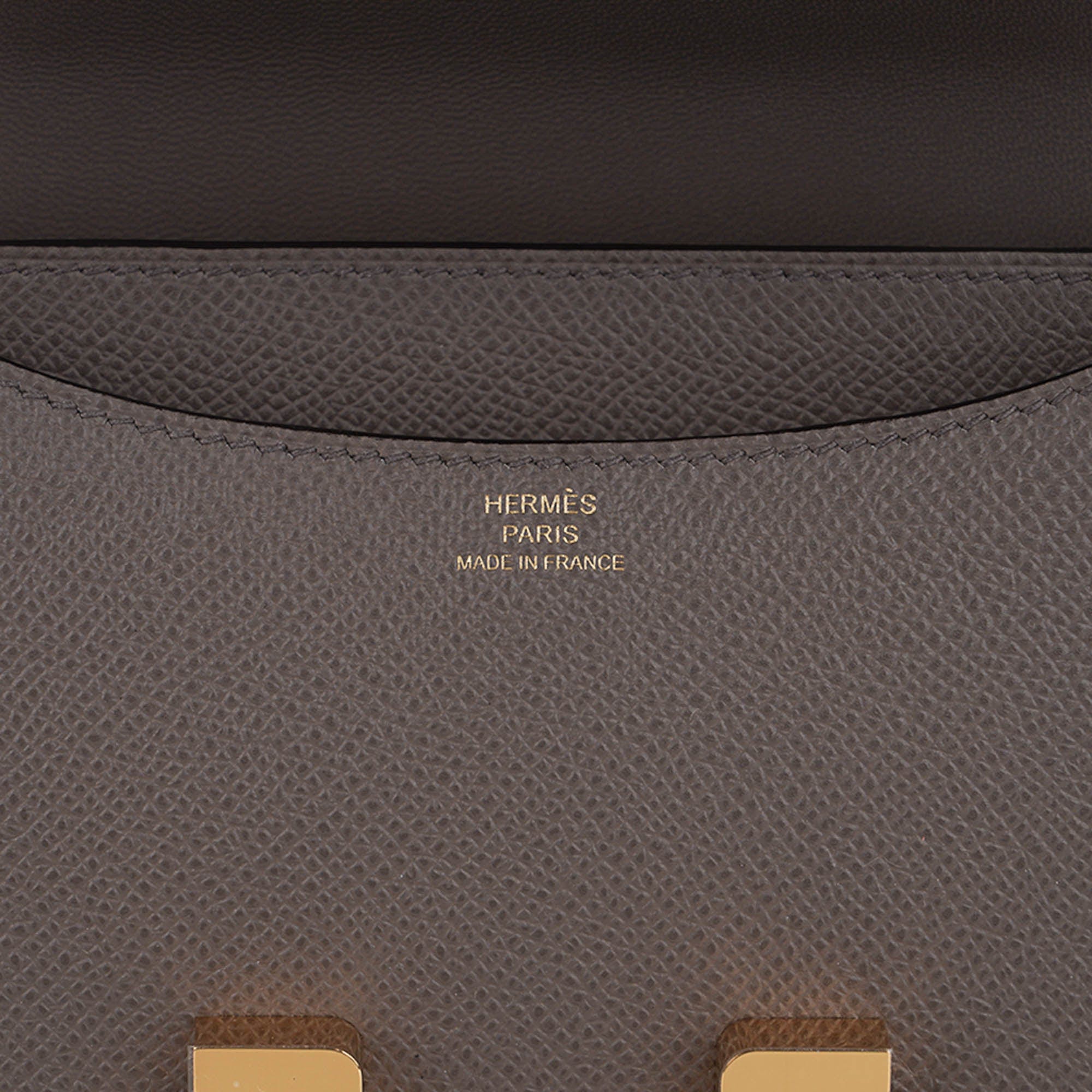 Mini Constance 18 Bag Etain Epsom Leather with Gold Hardware