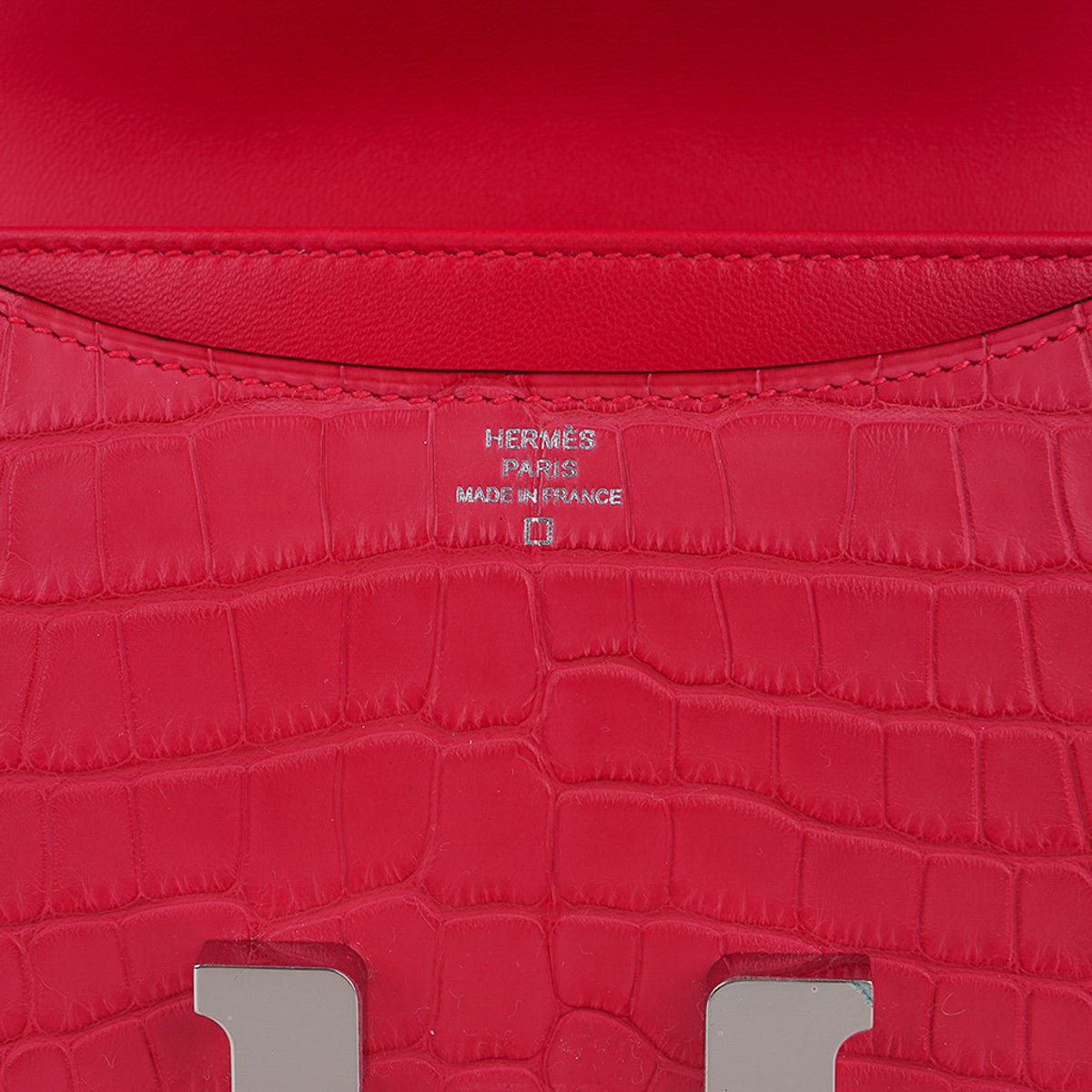 Mini Constance 18 Rose Extreme Matte Alligator Bag with Palladium Hardware