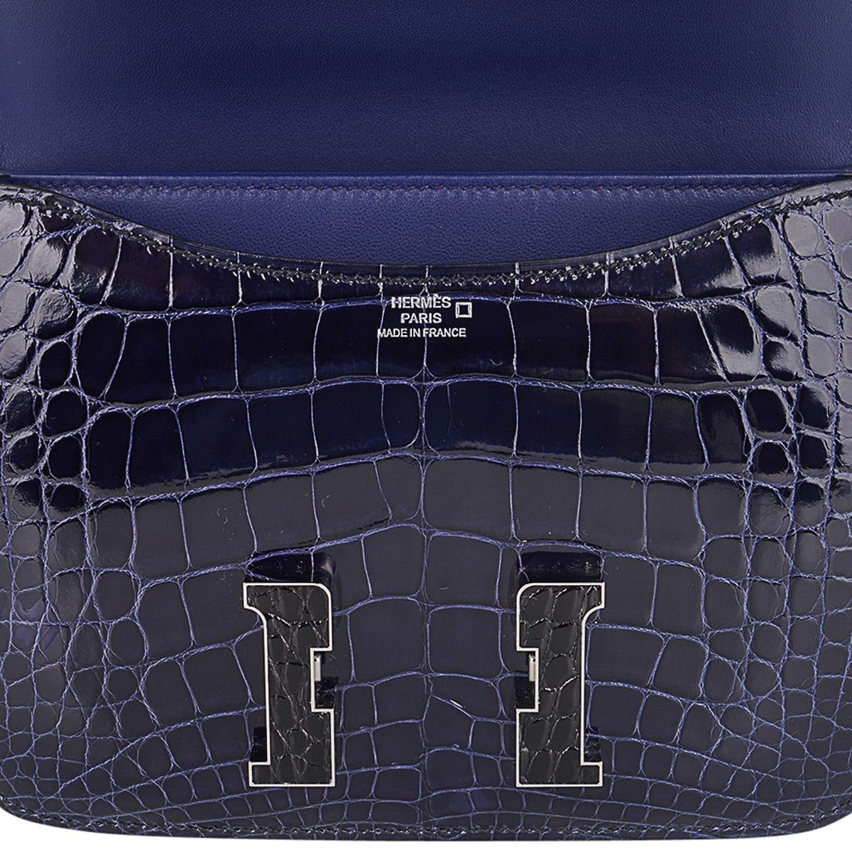 Mini Constance 18 Bag Tri-Color Blue Sapphire, Vert Rousseau, & Black Alligator with Palladium Hardware