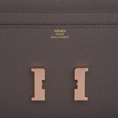 Constance Long To Go Wallet Etain Rose Gold Hardware Epsom New w/ Box