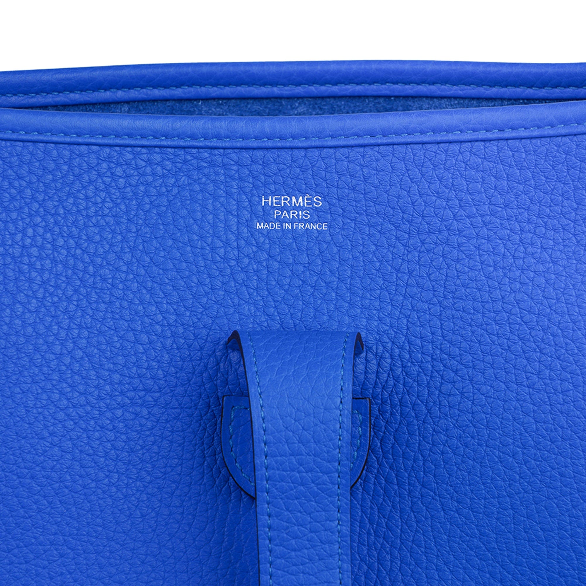 Evelyne GM Bag Blue Hydra Clemence Leather with Palladium Hardware