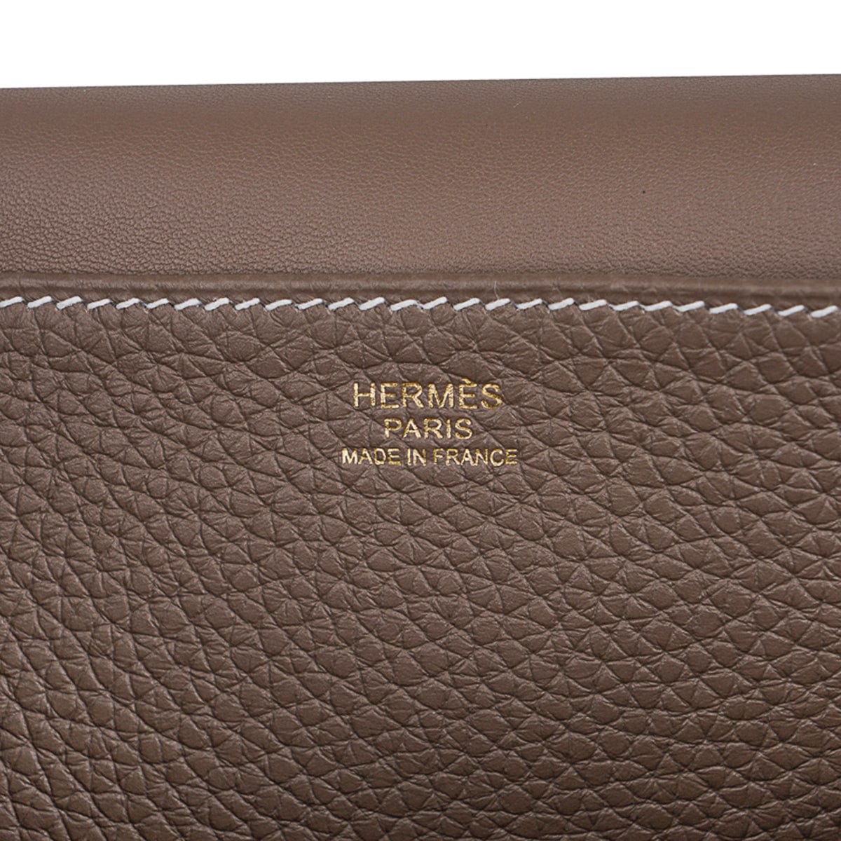 Halzan 25 Etoupe Bag Gold Hardware Clemence Leather