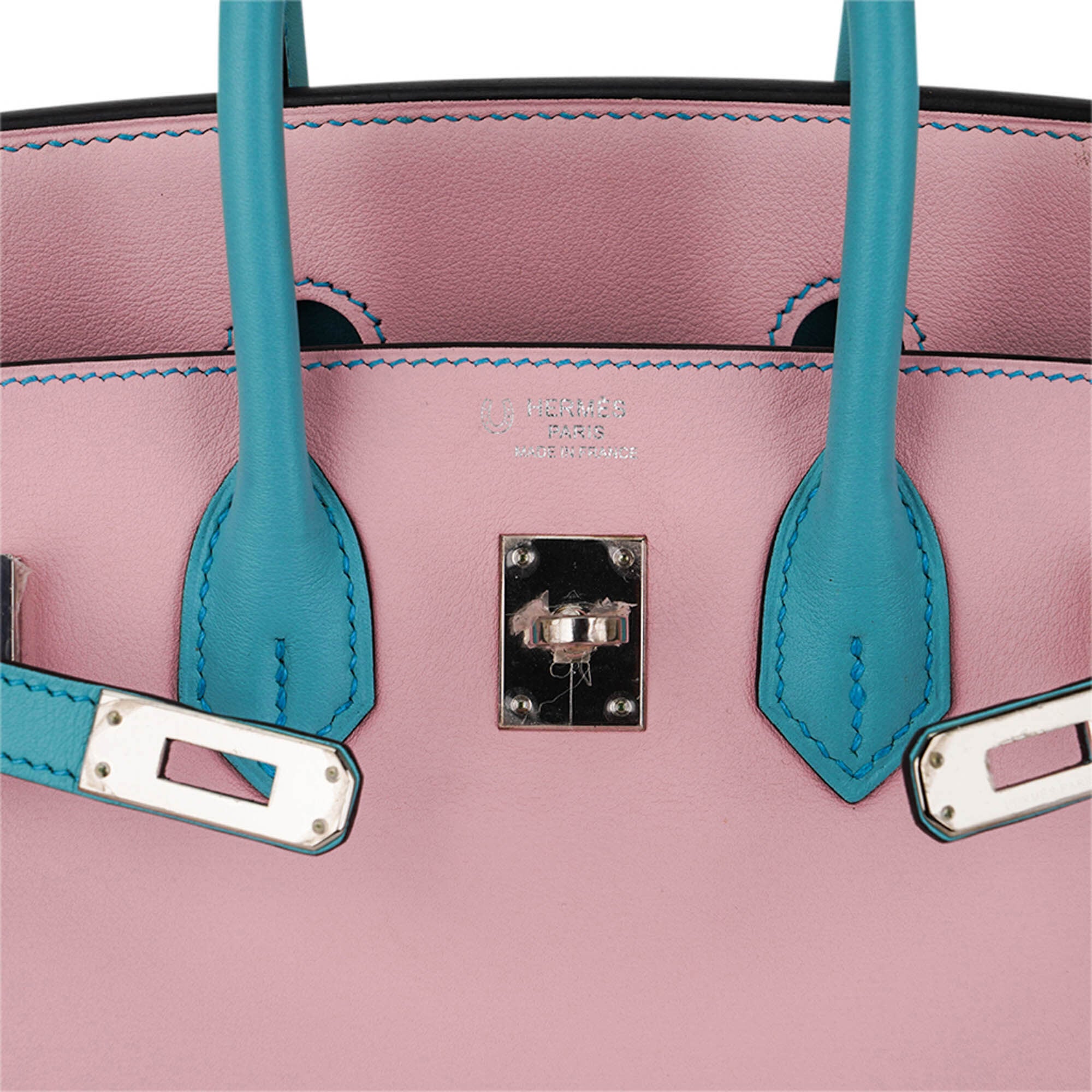 Special Order HSS Birkin 25 Bag Rose Sakura & Blue Atoll Swift Leather Palladium Hardware