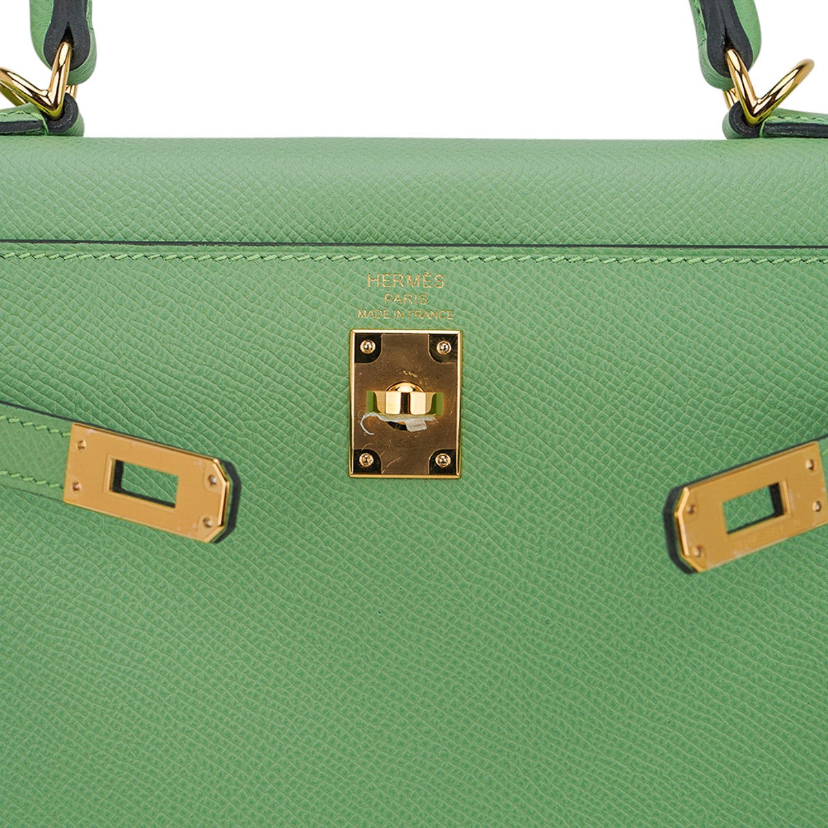 Kelly 25 Sellier Bag Vert Criquet Epsom Leather with Gold Hardware