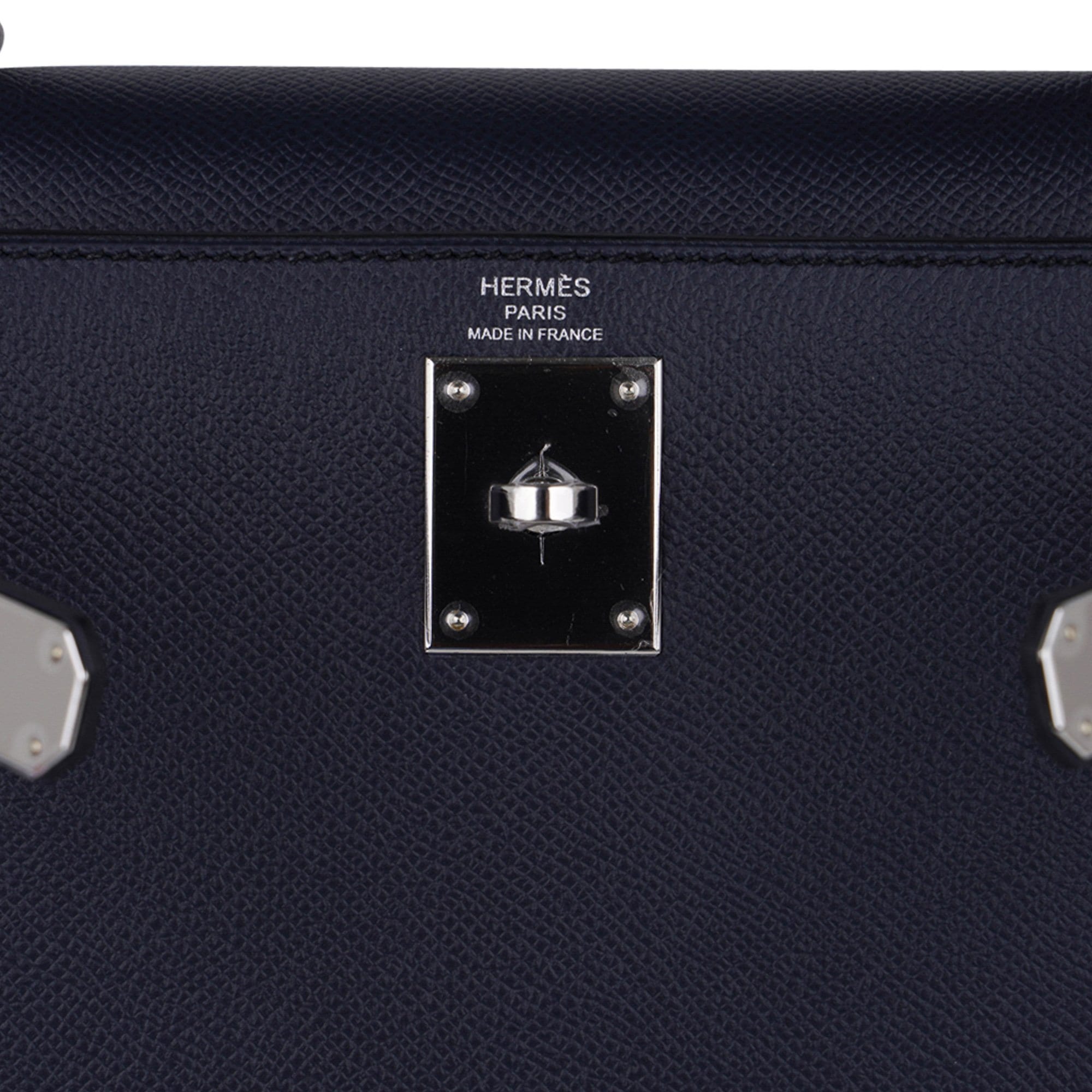 Kelly 28 Bag Blue Indigo Sellier Epsom Palladium Hardware New/Box