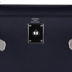 Kelly 28 Bag Blue Indigo Sellier Epsom Palladium Hardware New/Box
