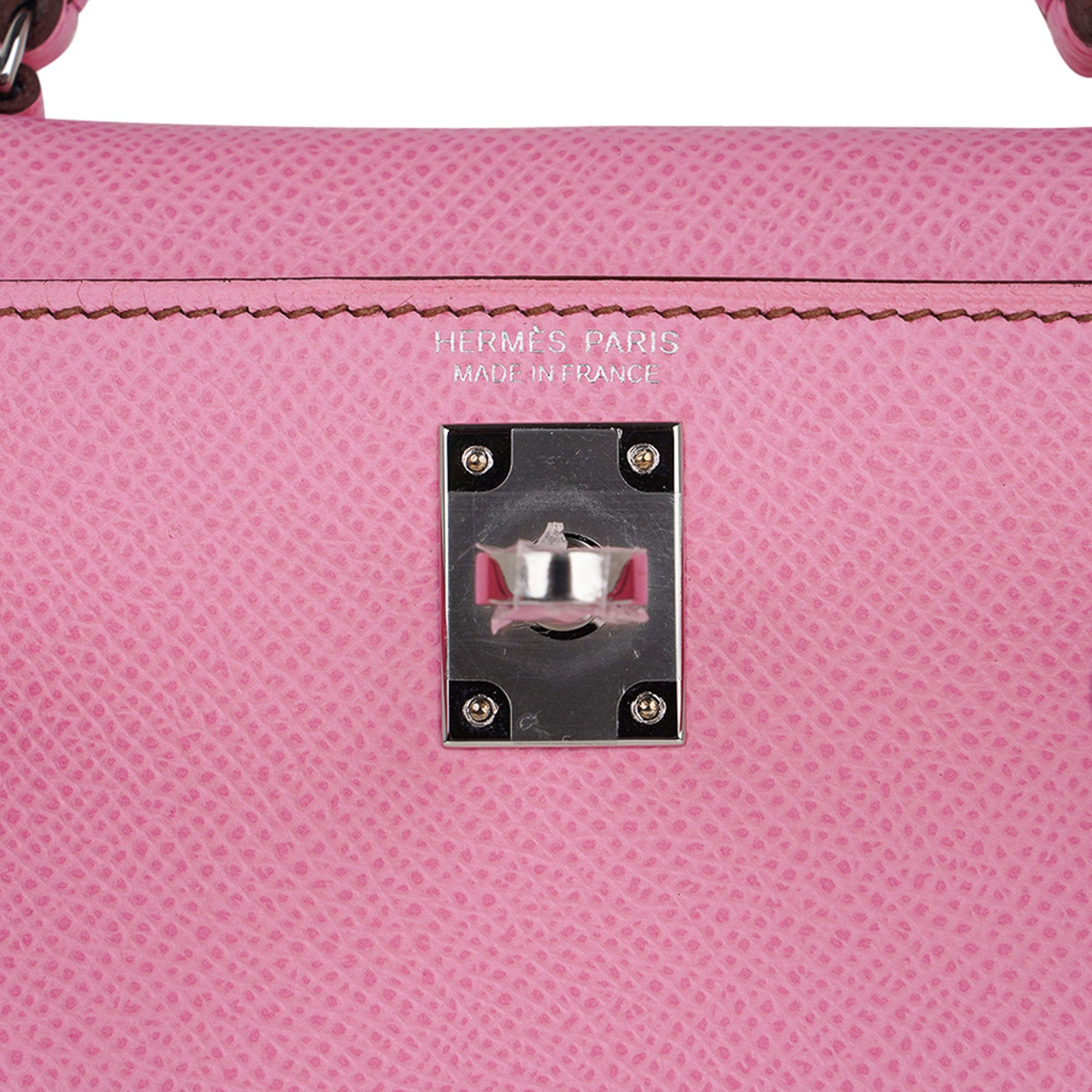 Mini Kelly 20 Sellier Bag in 5P Pink Bubblegum Epsom Leather with Palladium Hardware