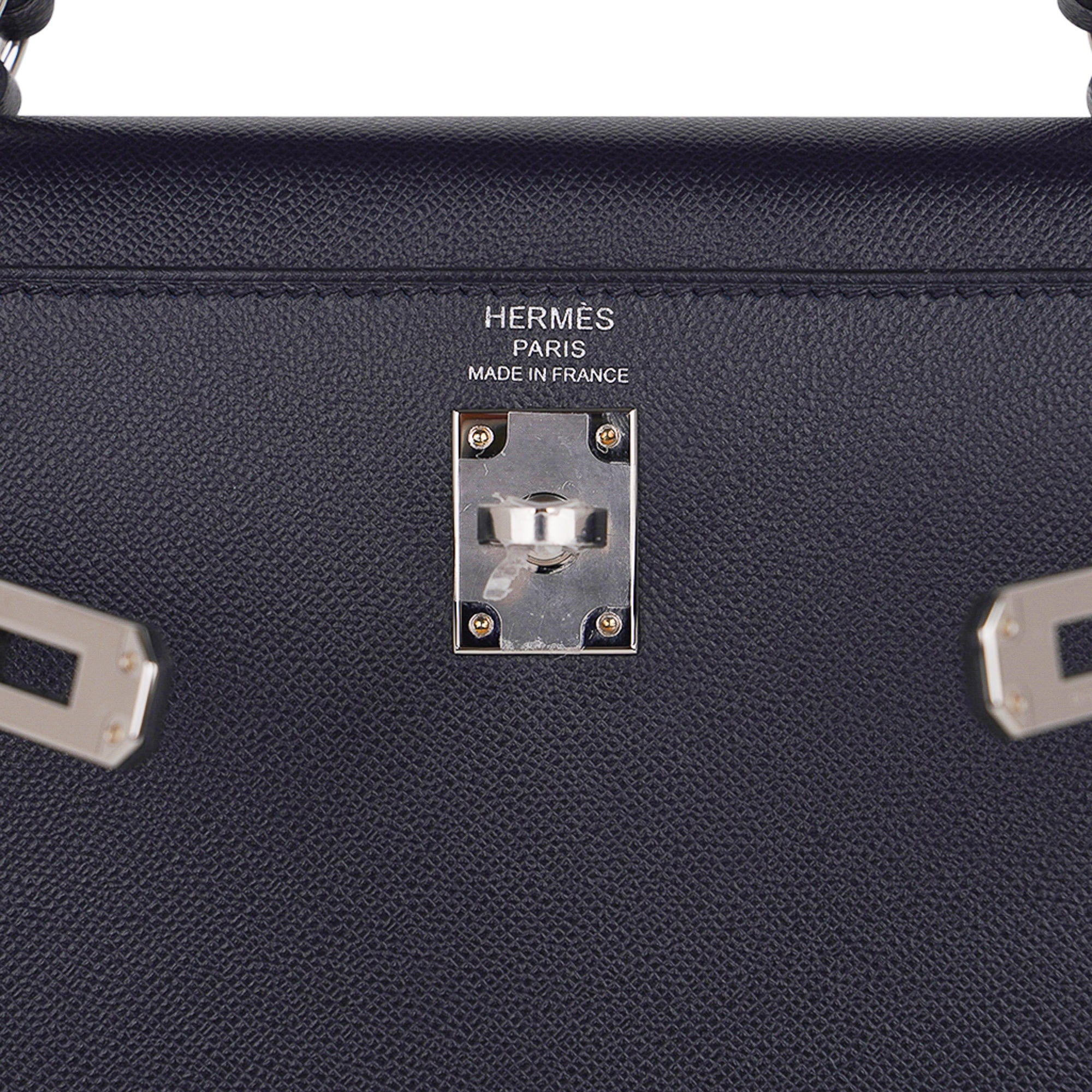 Verso Kelly Sellier 25 Bag Bleu de Minuit & Etrusque Veau Madame Leather with Palladium Hardware