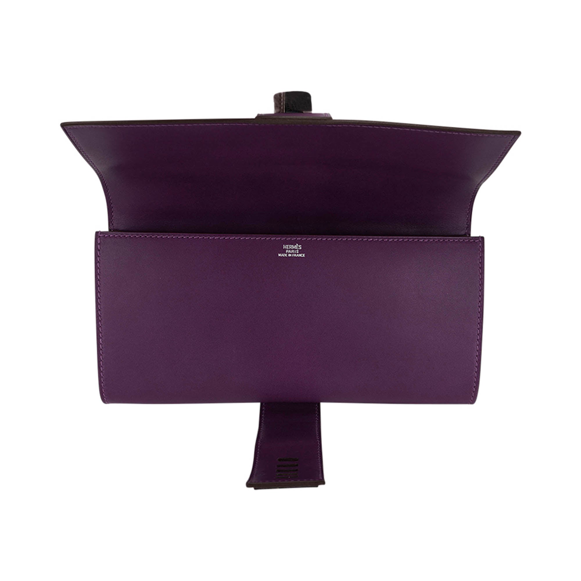 Medor 23 Clutch Bag Raisin Tadelakt Leather with Palladium Hardware