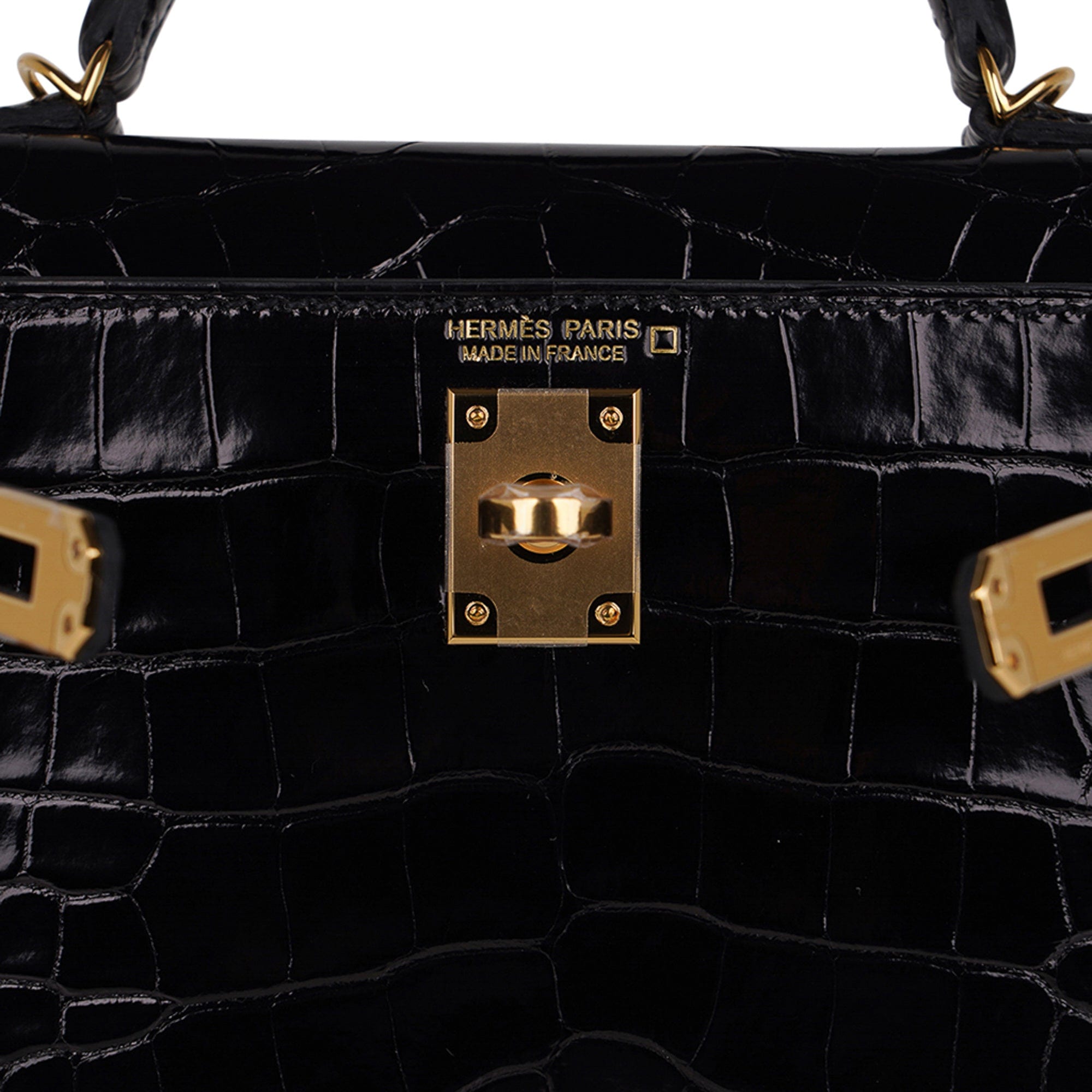 Kelly 20 Mini Sellier Bag Black Alligator Gold Hardware