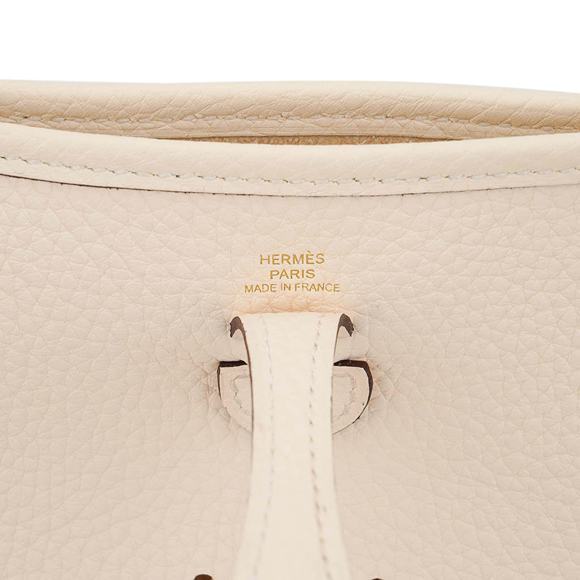 Mini Evelyne TPM Bag Nata Clemence Leather with Gold Hardware