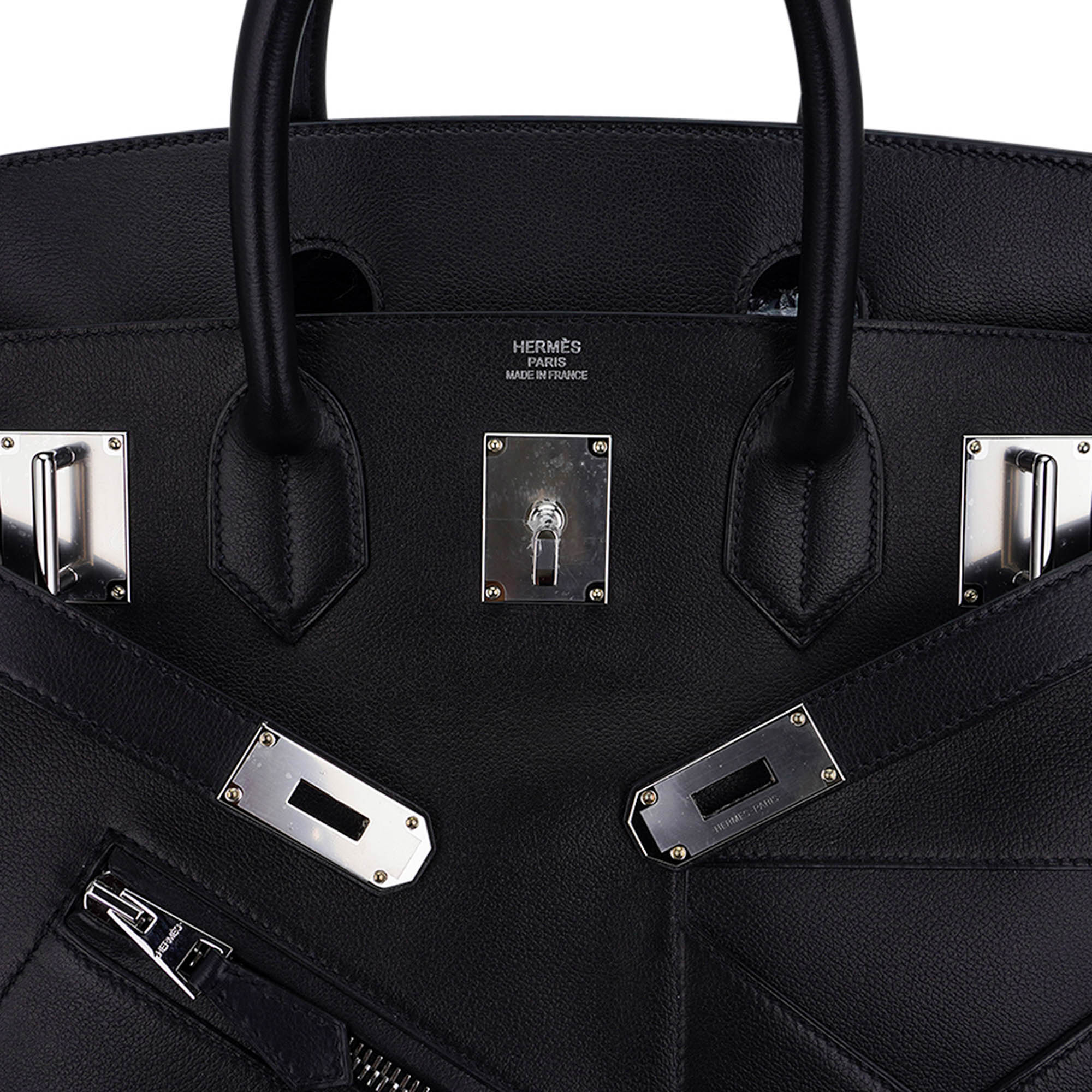 Limited Edition HAC Rock Birkin 40 Bag Black Volupto Leather with Palladium Hardware