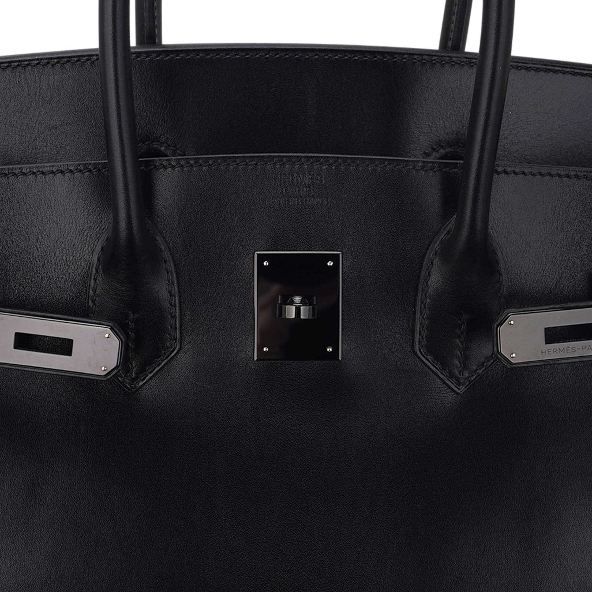 Birkin Limited Edition So Black 35 Bag Box Leather with Black Hardware