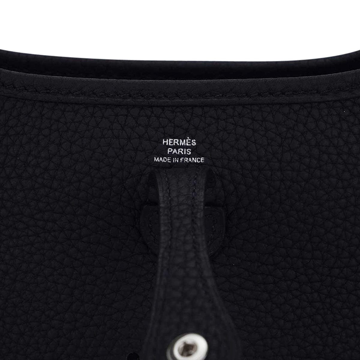 Mini Evelyne TPM Bag Black Clemence Leather Cavale Strap with Palladium Hardware