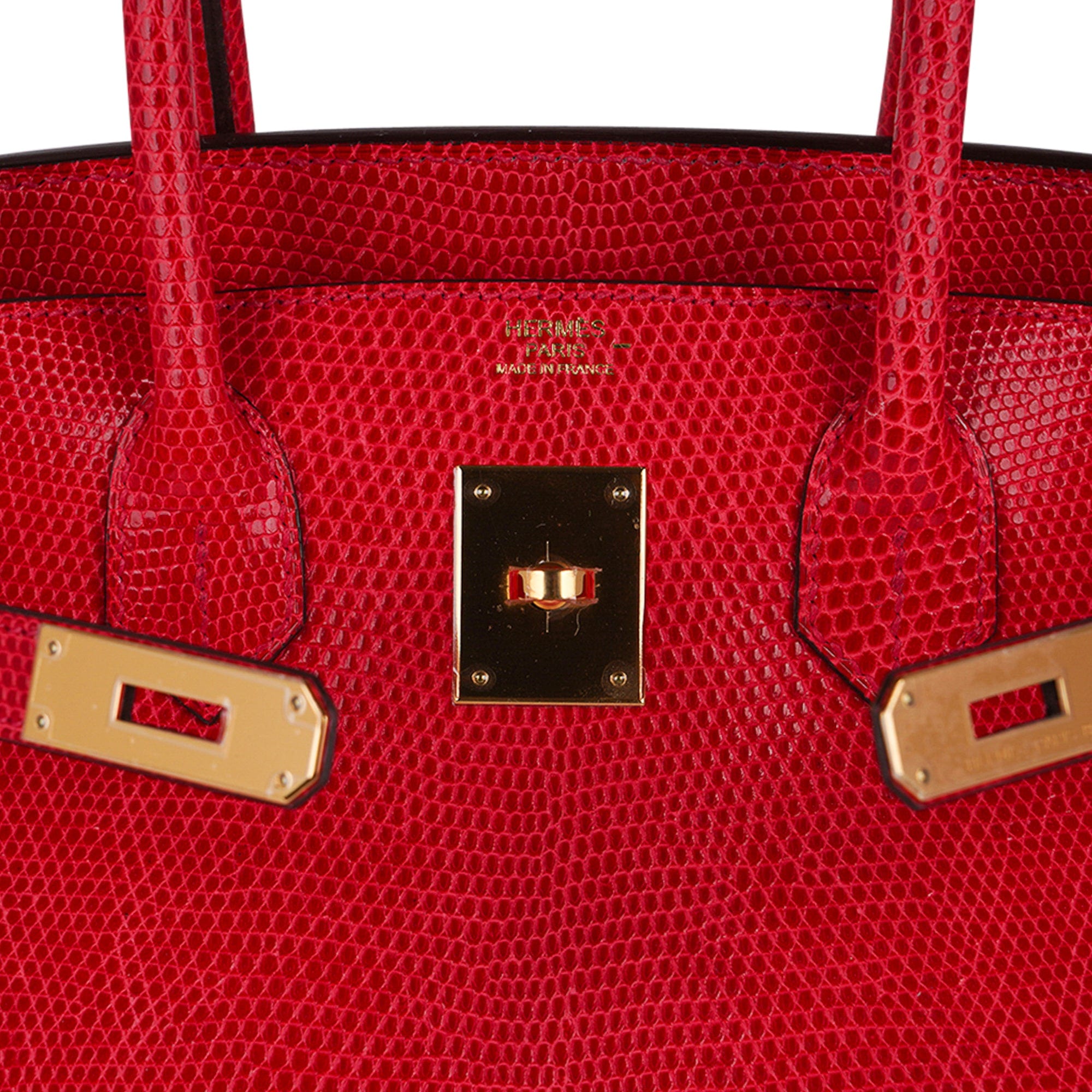 Birkin 30 Bag Rouge Exotique Lizard Limited Edition Gold Hardware Rare