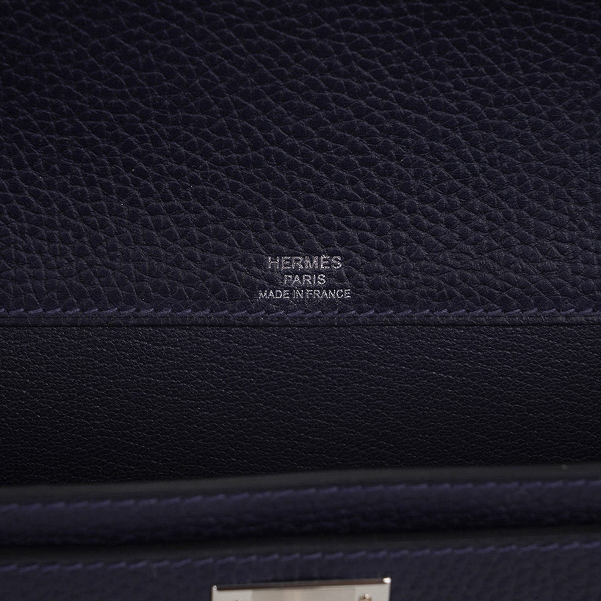 Kelly Depeches 25 Pouch Blue Ocean Galop D’Vache Leather with Palladium Hardware