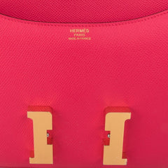 Constance 24 Bag Rose Extreme Epsom Leather Gold Hardware New w/ Box