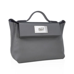 Mini 24/24 21 Bag Gris Meyer Evercolor & Swift Leather with Palladium Hardware