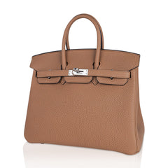 Birkin 25 Bag Chai Togo Leather with Palladium Hardware